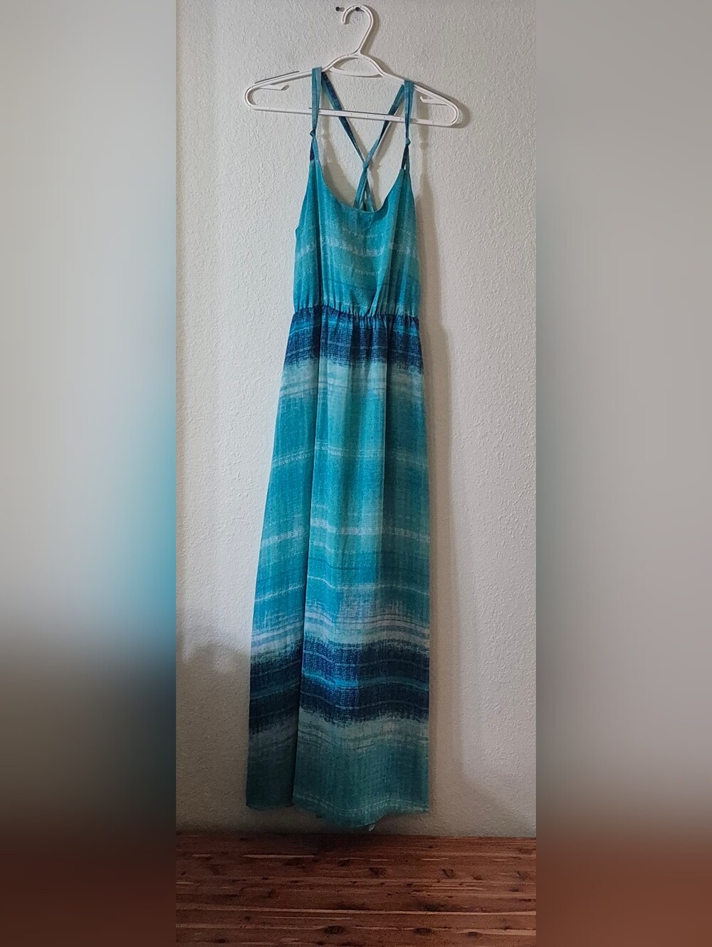 I Heart Ronson Teal & Navy Ombre Maxi Dress
